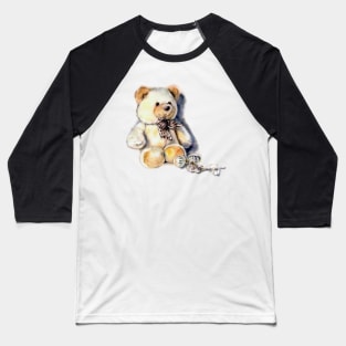 Teddy bear with new year glass tree decor Baseball T-Shirt